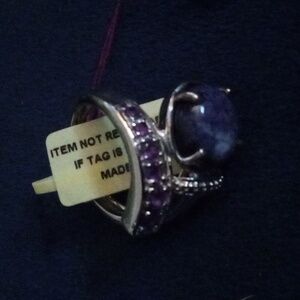 Purple Madrea Opal With Amathyst Accent Stones.